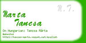 marta tancsa business card